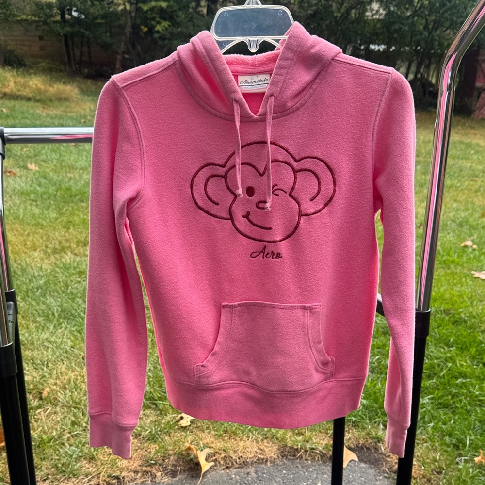 Aeropostale Pink Monkey Hoodie